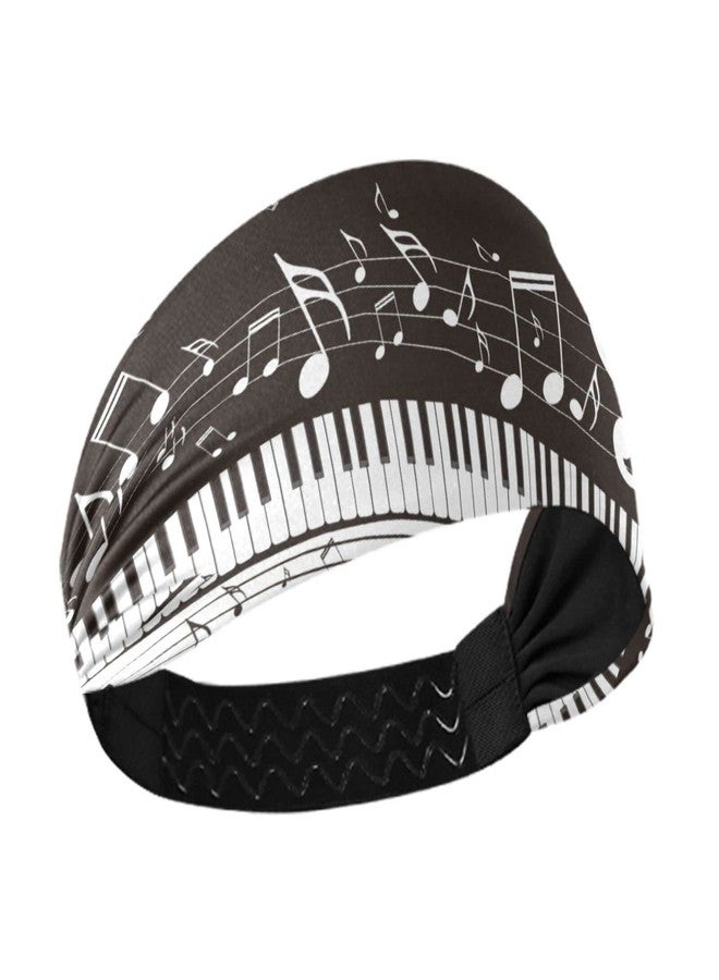OTVEE Piano Key Musical Note Headband for Women, Elastic Headwraps Hair Band Sweatband - Image 1