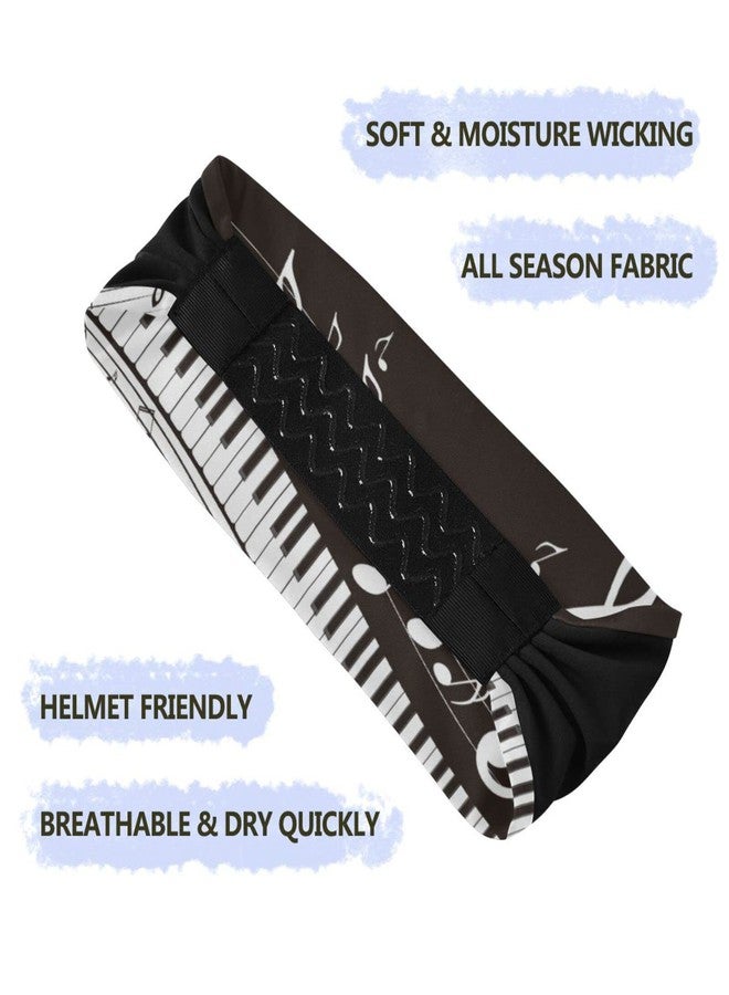 OTVEE Piano Key Musical Note Headband for Women, Elastic Headwraps Hair Band Sweatband - Image 2