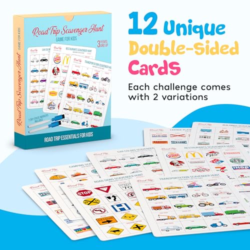 WELL BALANCED Car Bingo Road Trip Essentials Car Activities and Games for Kids Ages 48 - Image 5
