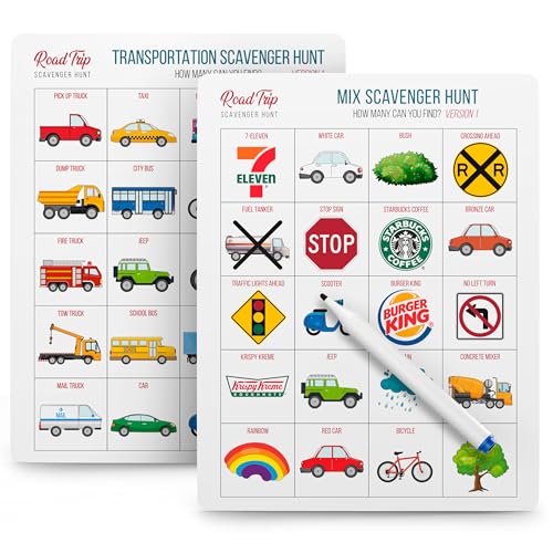 WELL BALANCED Car Bingo Road Trip Essentials Car Activities and Games for Kids Ages 48 - Image 1