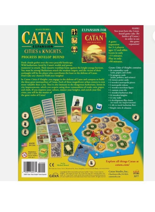 Catan 🏰 CATAN: Cities & Knights Expansion – The Ultimate Upgrade for Catan Lovers-Epic Expansion Adventure – Strategy Board Game Expansion - 3–4 Players-Ages 12+ - Advanced Expansion - Medieval Settlement Theme  - Image 1