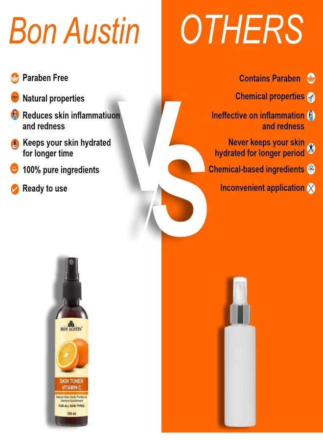 Bon Austin Vitamin C Face Toner for Radiant Glow Skin Toner with Vitamin C/Pore Tightening Toner for Men & Women Pack of 1 of 100 ML - Image 5