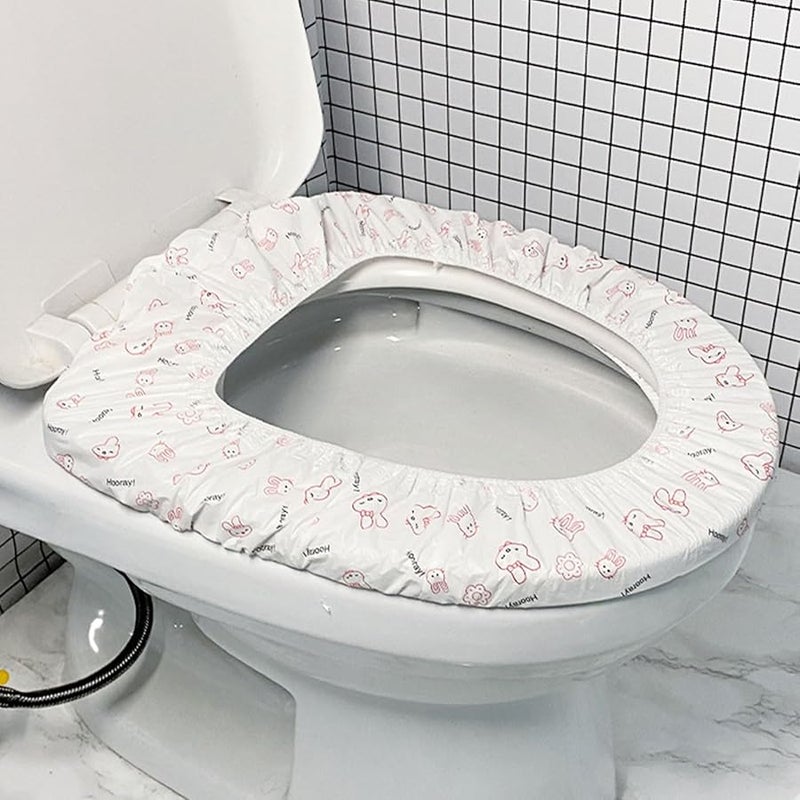 Double Layer Printed Toilet Seat Covers 100 Pcs Travel Friendly Disposable For Hygiene - Image 4