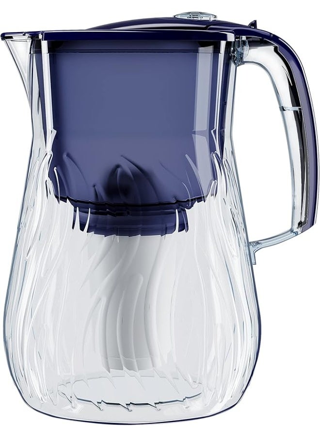 Aquaphor AQUAPHOR Orleans Water Filter Jug 4.2L Blue | Reduces Limescale, Chlorine & Impurities | Includes 1x A5 Mg Cartridge (350L) | Premium Glass-Effect Jug with Added Magnesium  - Image 2
