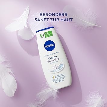 Nivea كريم استحمام نيفيا الحساس 250 مل متوازن الحموضة مع مستخلص البابونج كريم مرطب للبشرة الحساسة خالي من الصابون - Image 5