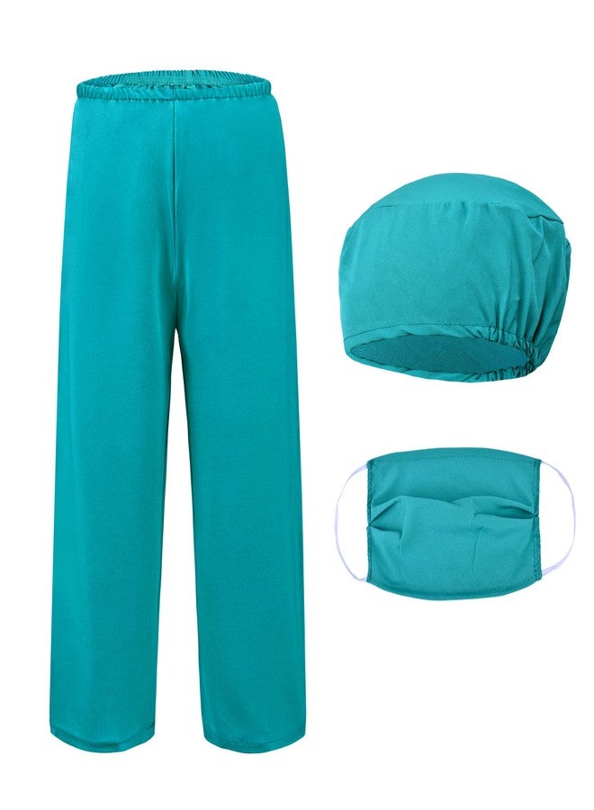 ZZIHAN Kids Doctor Costume Green Medical Scrubs with Stethoscope, Mask & Cap & Glasses,for Halloween, Career Day & School Play, Pretend Play, Nurse, Dentist & Vet Dress-Up for Boys & Girls 10-12 - Image 5