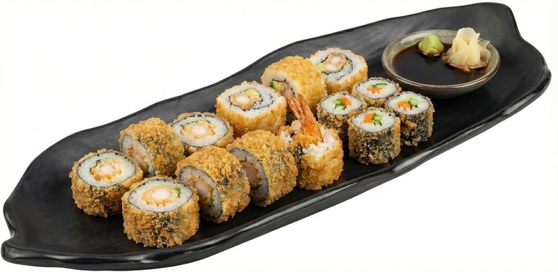 Melamine Sushi Serving Tray Melamine Rectangular Serving Platter Japanese Style Sushi Plate Black Party Serving Plate for Sushi 34CM (1PC) - Image 3