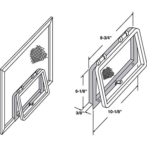 Prime-Line PL 14700 Wicket, 6-1/8 in. x 10-1/8 in., White Plastic (Single Pack) - Image 2