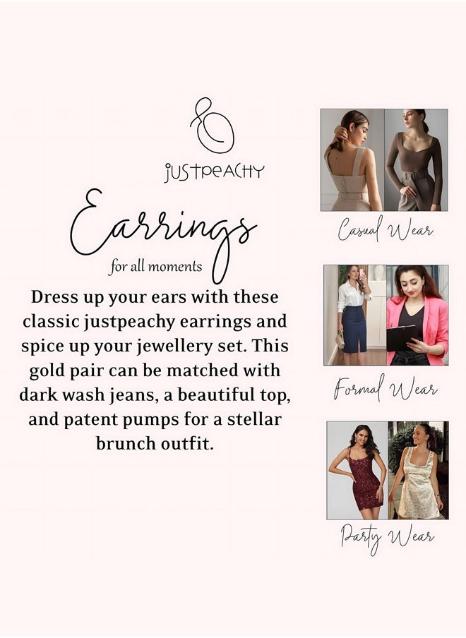 Just Peachy Just Peachy Gold-Toned Contemporary Half Hoop Earrings, Stylish and Elegant Jewelry for Women, Hypoallergenic, Lightweight, and Comfortable ? Perfect for Daily Wear or Special Occasions  - Image 5