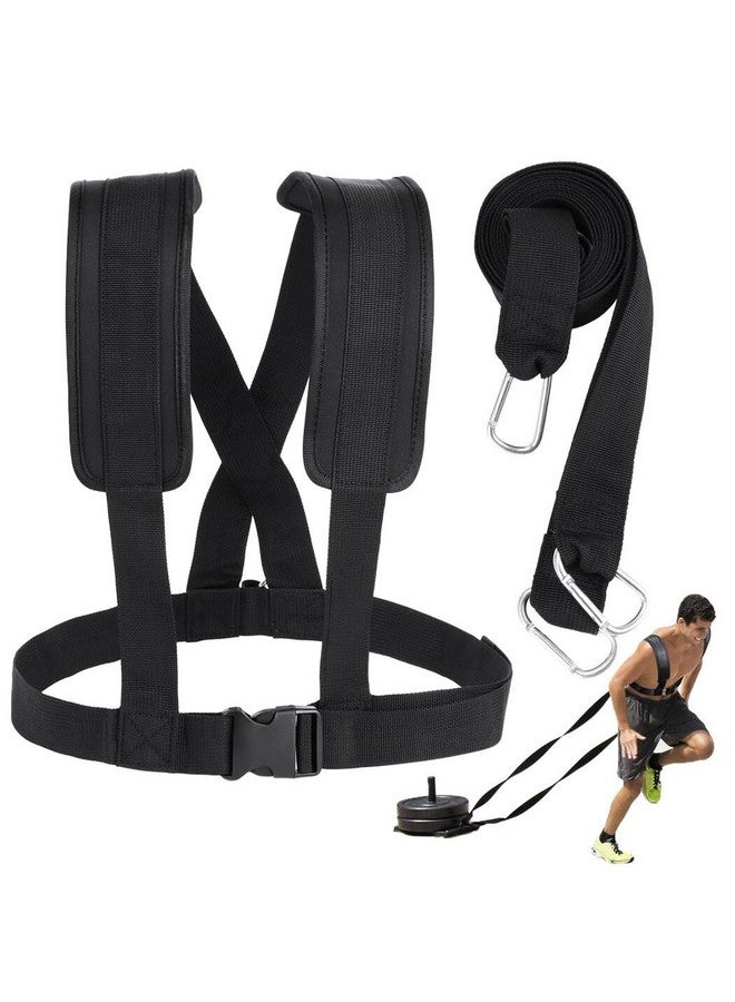 COSYOO Sled Harness for Exercise, Physical Football Running Resistance Training Rope Kit Tire Pulling Harness Fitness Exercise Workout Assistance Equipment Trainer with Adjustable Padded Shoulder Strap - Image 1