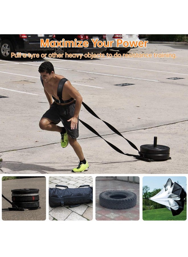 COSYOO Sled Harness for Exercise, Physical Football Running Resistance Training Rope Kit Tire Pulling Harness Fitness Exercise Workout Assistance Equipment Trainer with Adjustable Padded Shoulder Strap - Image 2