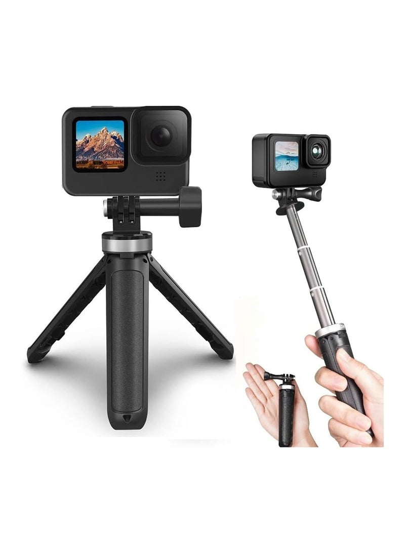 Vlog Tripod Selfie Stick Handle for GoPro, Portable Vlog Selfie Stick Tripod Handle for Gopro Hero 12/11/10/9/8 AKASO Action Camera Vlog Tripod with Handle 12.7cm - 25cm - Image 1