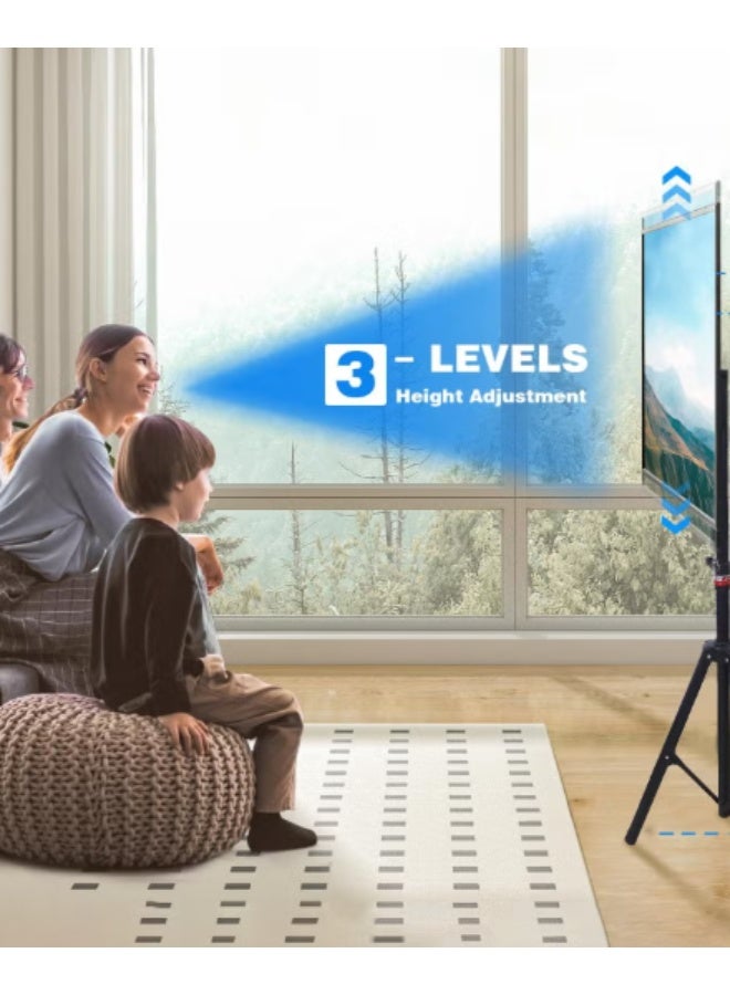 Flat-screen TV stand for power, suitable for 32 to 60-inch screens, supports LCD, LED, OLED, and 4K displays. Stable desktop stand with adjustable viewing angle and a load capacity of up to 20 kg. - Image 4