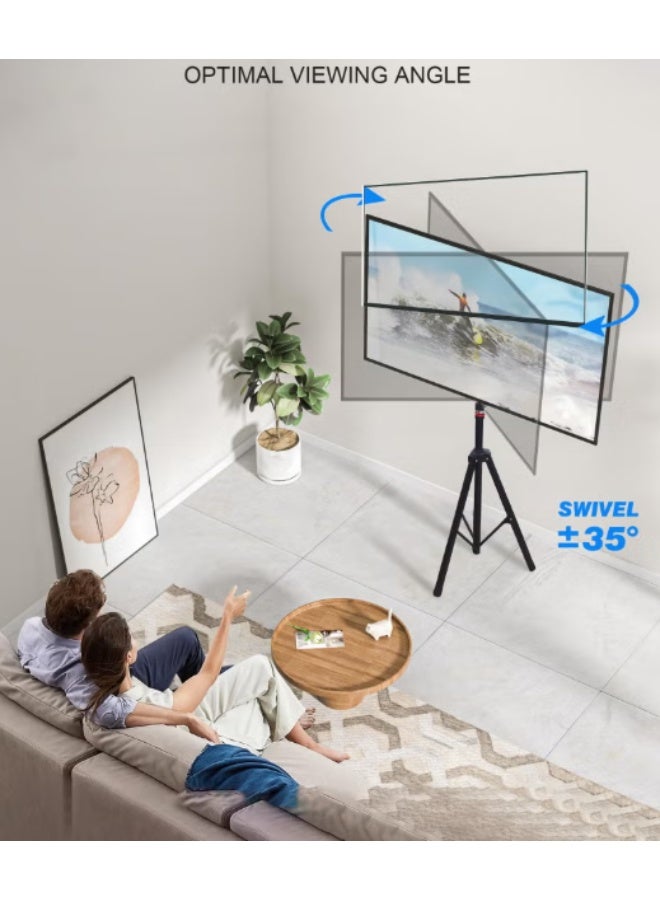 Flat-screen TV stand for power, suitable for 32 to 60-inch screens, supports LCD, LED, OLED, and 4K displays. Stable desktop stand with adjustable viewing angle and a load capacity of up to 20 kg. - Image 3