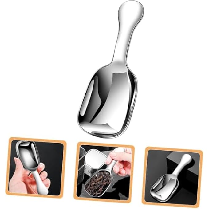 ريحني ملعقة قهوة من الفولاذ المقاوم للصدأ مطحونة مقياس مغرفة، حبة إسبريسو، شاي بودرة الحليب بمقبض قصير، ملعقة مطبخ من الفولاذ المقاوم للصدأ قطعتين - Image 5
