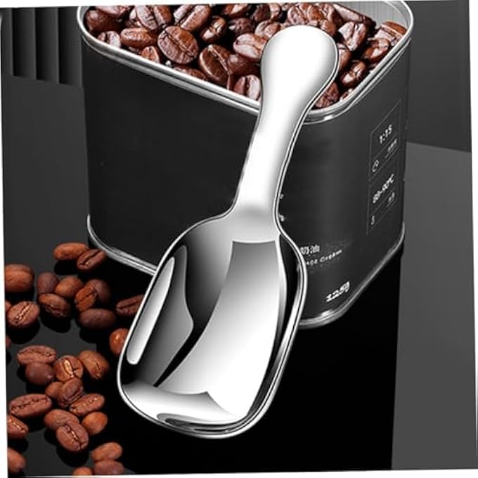 ريحني ملعقة قهوة من الفولاذ المقاوم للصدأ مطحونة مقياس مغرفة، حبة إسبريسو، شاي بودرة الحليب بمقبض قصير، ملعقة مطبخ من الفولاذ المقاوم للصدأ قطعتين - Image 2