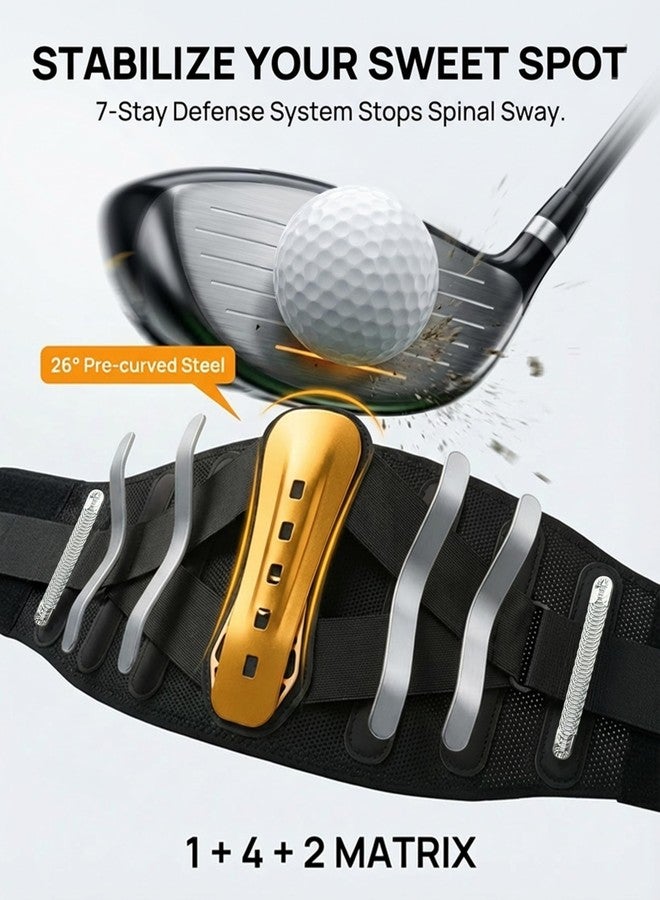 LVMEVIS® Golf Back Brace for Men Lower Back, 7 Reinforced Stays for Enhanced X-Factor Torque, Metal Plate Lower Back Support Brace for 18-Hole Swing Consistency, Breathable Stealth Under Polo - Image 3