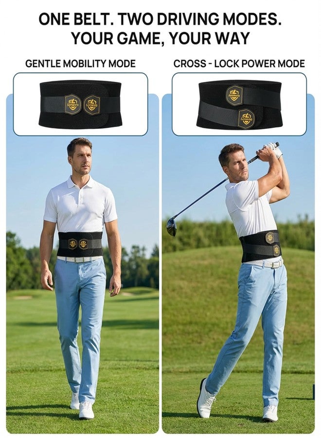 LVMEVIS® Golf Back Brace for Men Lower Back, 7 Reinforced Stays for Enhanced X-Factor Torque, Metal Plate Lower Back Support Brace for 18-Hole Swing Consistency, Breathable Stealth Under Polo - Image 5