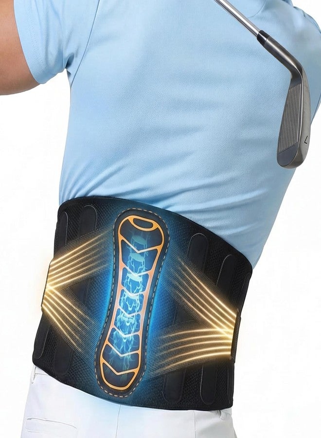 LVMEVIS® Golf Back Brace for Men Lower Back, 7 Reinforced Stays for Enhanced X-Factor Torque, Metal Plate Lower Back Support Brace for 18-Hole Swing Consistency, Breathable Stealth Under Polo - Image 1