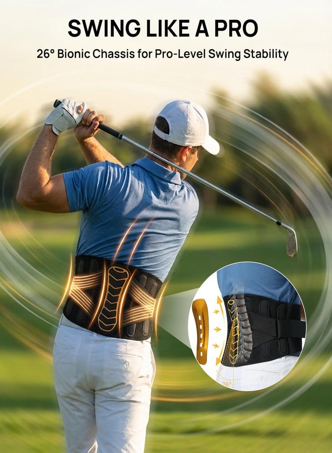 LVMEVIS® Golf Back Brace for Men Lower Back, 7 Reinforced Stays for Enhanced X-Factor Torque, Metal Plate Lower Back Support Brace for 18-Hole Swing Consistency, Breathable Stealth Under Polo - Image 2