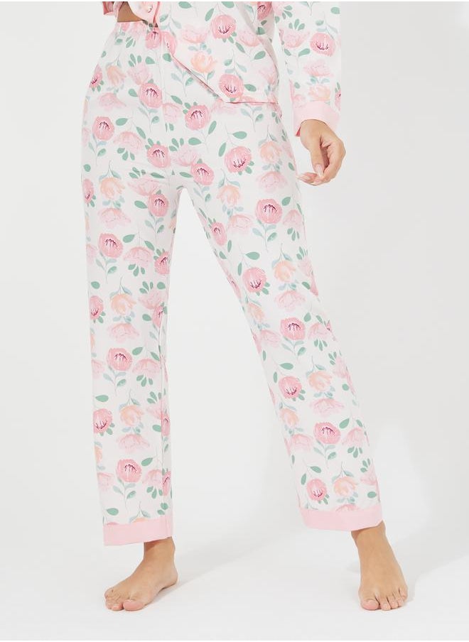 Floral Print Button Placket Shirt & Pyjama Set - pzsku/ZF8EF4B7E2C68A74A7B9DZ/45/_/1723796117/1921c235-4c6b-4244-90c7-305771b5699a