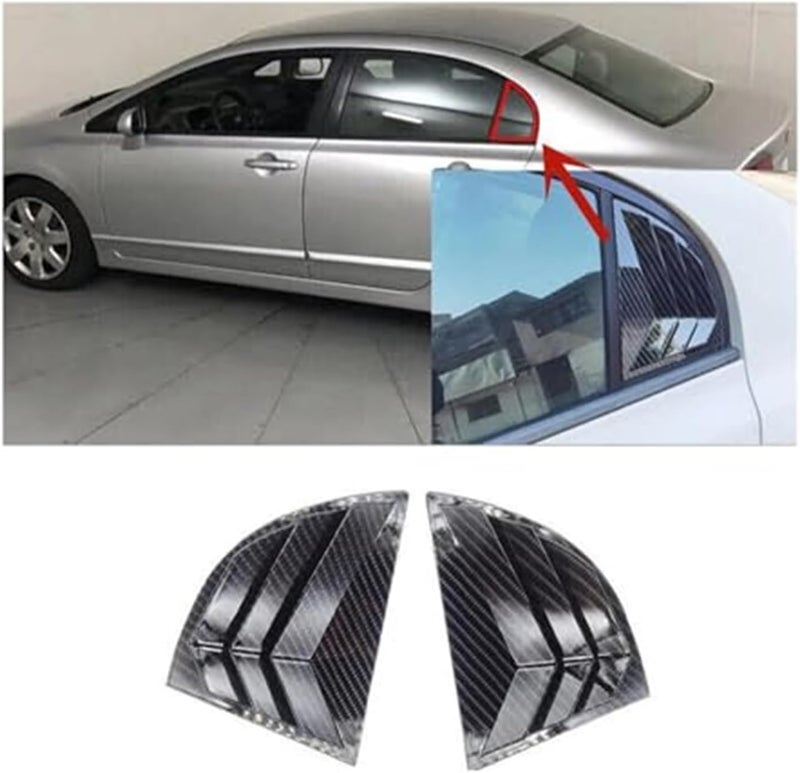QASULER Car Rear Louver Trim Sticker for Civic 2006-2010 - Image 2