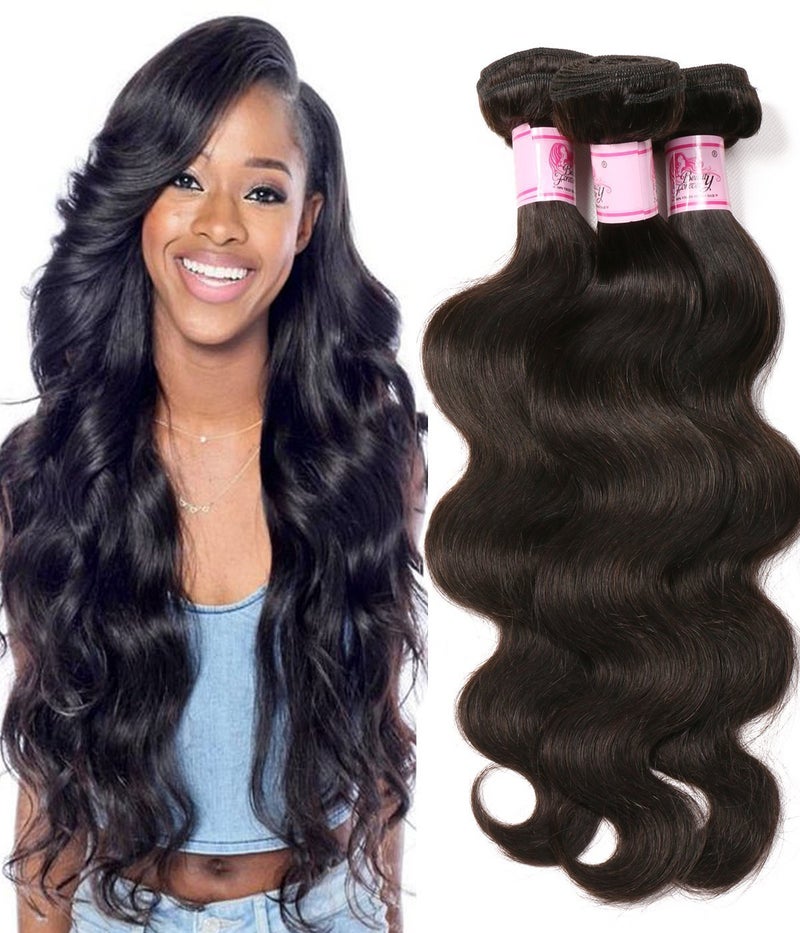 Beauty Forever Indian Body Wave Hair 3 Bundles Hair Extensions 100 Unprocessed Human Virgin Hair Weaves Natural Color 95100gpc 12 14 16