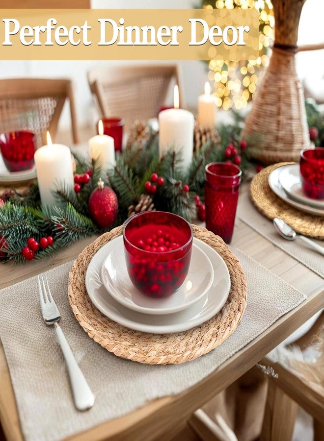 PLUVAVA Round Woven Placemats Set of 12，12 Inch Natural Rattan Placemats Hand-Woven Water Hyacinth Placemat Farmhouse Rustic Braided Boho Wicker Table Mats for Christmas Dining Table Wedding Home (12 Inch) - Image 5