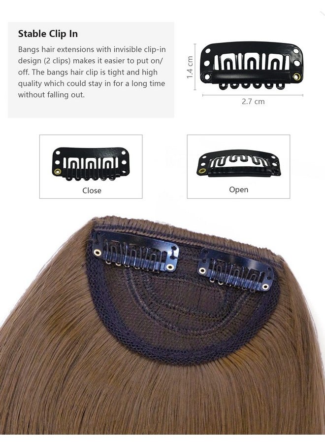 Rose bud Ose Bud Bangs Hair Clip In Bangs Hair Extensions Synthetic Flat Bang With Temples Front Face Fringe Bangs Hair Pieces For Women  - Image 5