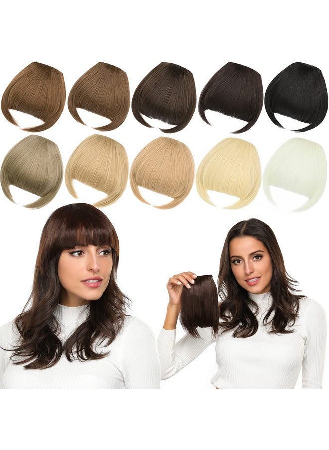Rose bud Ose Bud Bangs Hair Clip In Bangs Hair Extensions Synthetic Flat Bang With Temples Front Face Fringe Bangs Hair Pieces For Women  - Image 2
