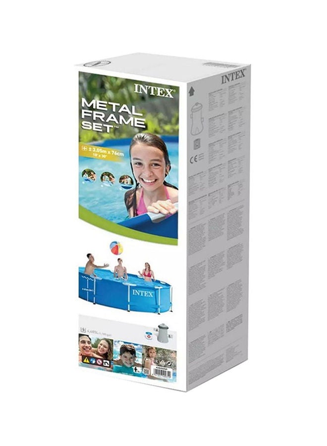 INTEX Portable Foldable Lightweight Durable Backyard Prism Frame Round Swimming Pool 305x76cm - Image 3