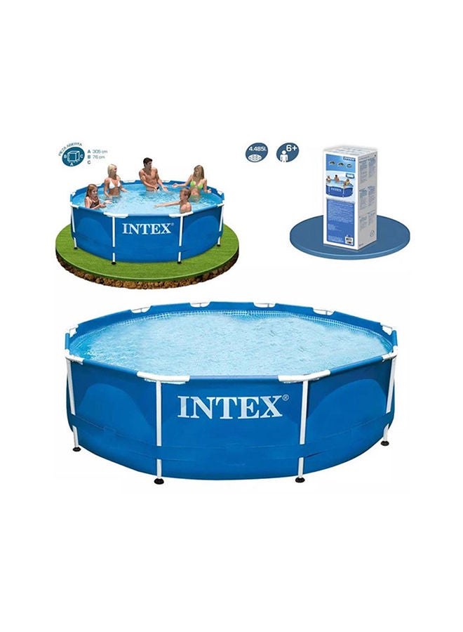 INTEX Portable Foldable Lightweight Durable Backyard Prism Frame Round Swimming Pool 305x76cm - Image 2