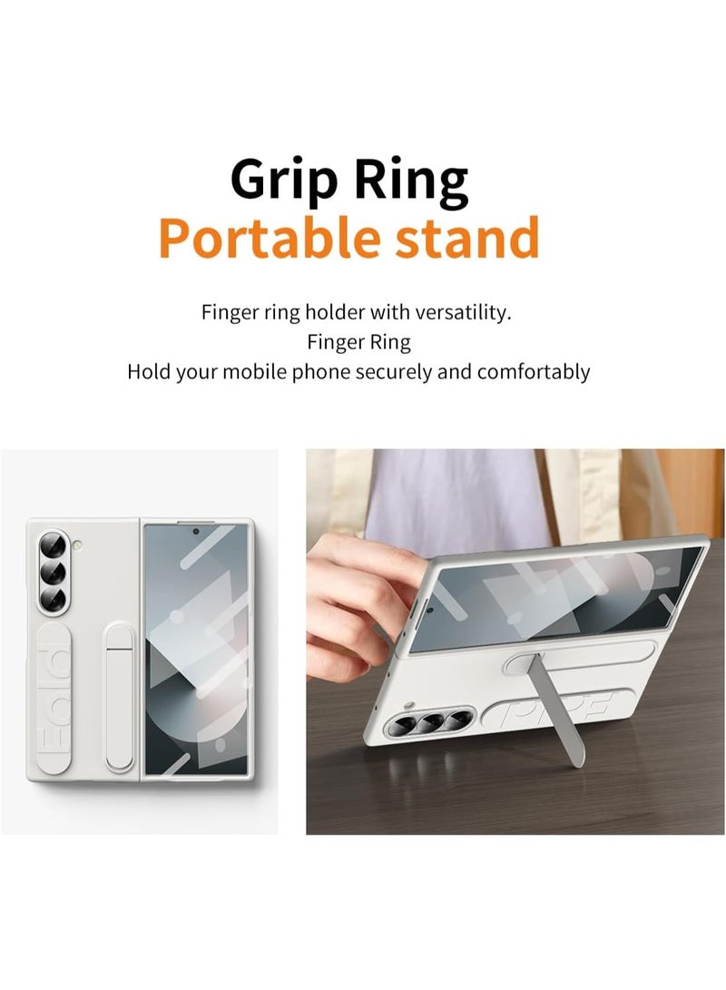 XIMAND جراب Ximand Samsung Galaxy Z Fold 6 Protect مع حامل سوار المعصم، شاشة مدمجة وحماية للعدسات، حماية كاملة للجسم من السقوط - Image 5
