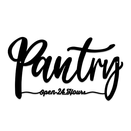 BiaGift Metal Pantry Sign For Kitchen, Pantry Wall Decor, Rustic Farmhouse Kitchen Decorations Wall, 13.4 X 7.4 inches, Black - Image 1