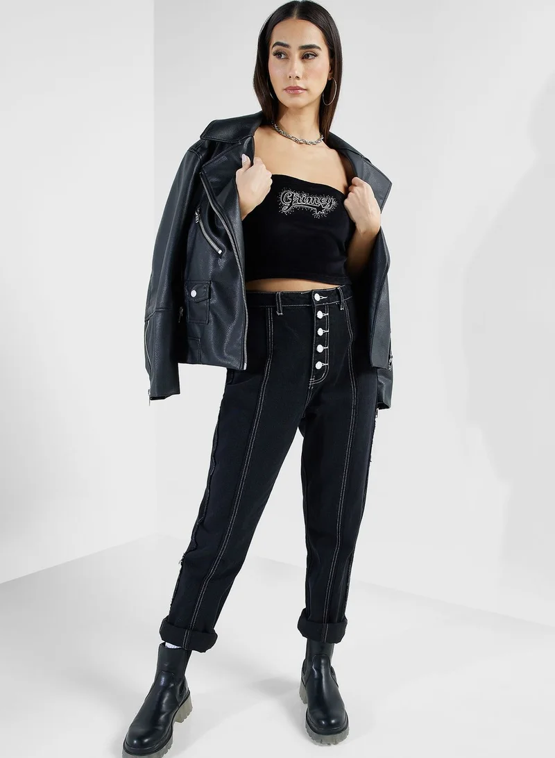 Grimey Madrid Velvet Girl Crop Tube
