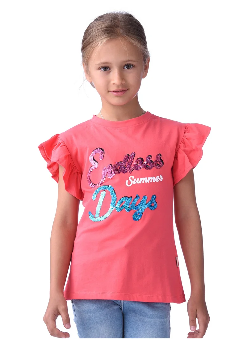 فكتور اند جين Victor and jane Girls' T-shirt - Pink