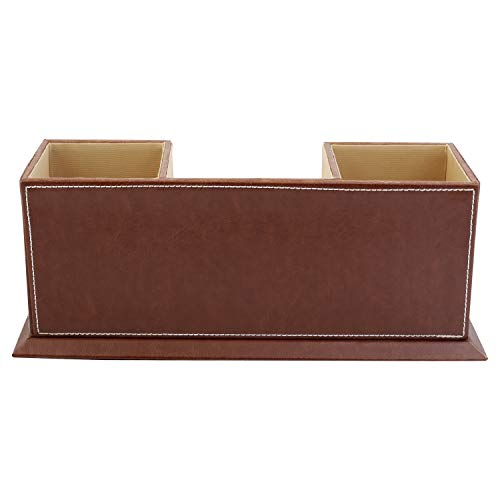Anything & Everything Wooden Desk Organizer Pen/Pencil Stand, Mobile Holder & Remote Stand For Office Desk/Desktop/Table Stationery Storage Organizer Box (Tan), Orange - Image 4