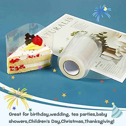 YQL Cake Collar 2.4 Inch, Acetate Cake Collar Roll DIY Acetate Sheet Baking Transparent Mousse Cake Sheets Surrounding Edge Clear Cake Strips for Baking Decorate, Chocolate Mousse Cake(2.4x394 Inch) - Image 4