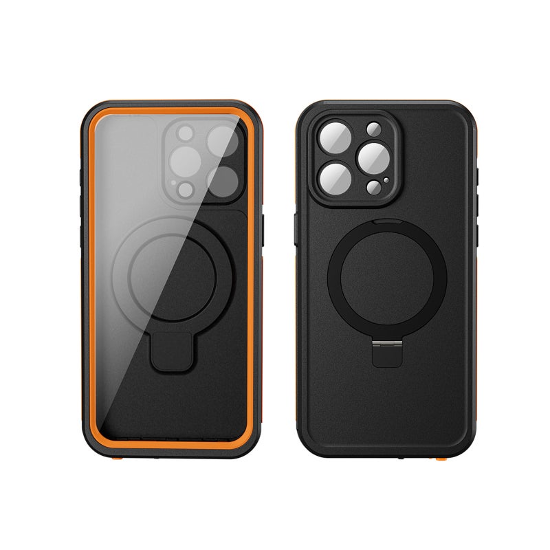 Waterproof Phone Case: IP68 Waterproof Up To 2 Meters, Shockproof 360° Full Protection - Charging Compatible, 2-in-1 Magnetic Stand for Outdoor Sport, Beach, Snorkeling, Rainy Day Riding - Image 5