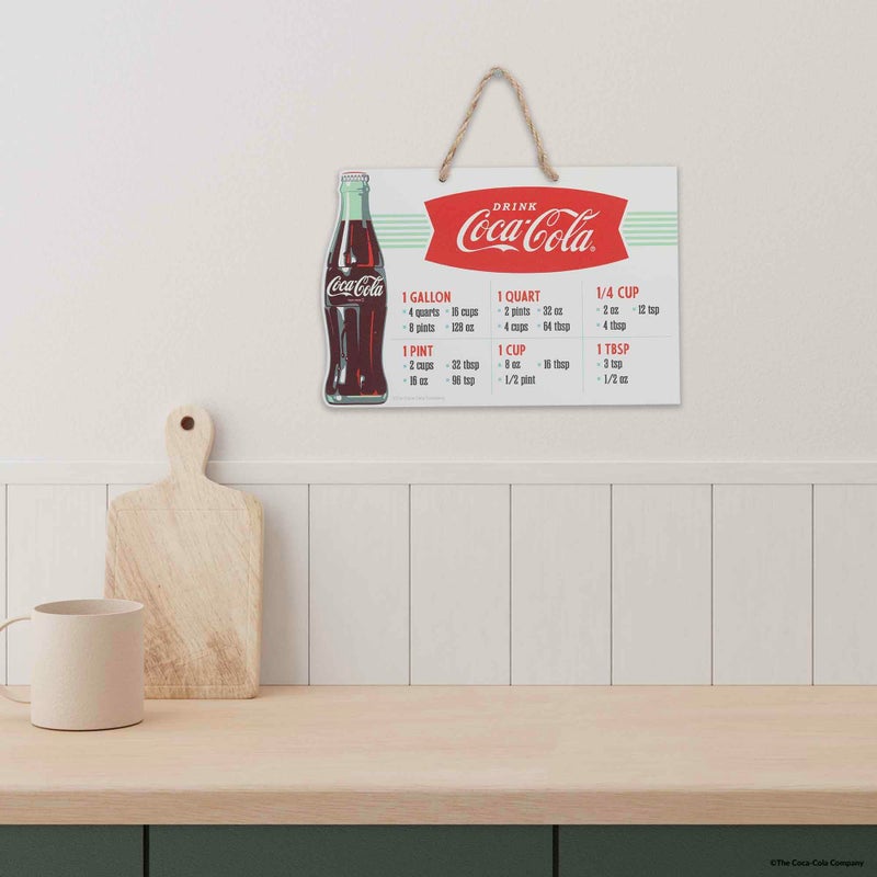 Open Road Brands Coca-Cola Measurements Hanging Metal Sign - Fun Coca-Cola Cooking Conversion Chart for Kitchen - Great Gift Idea - Image 5