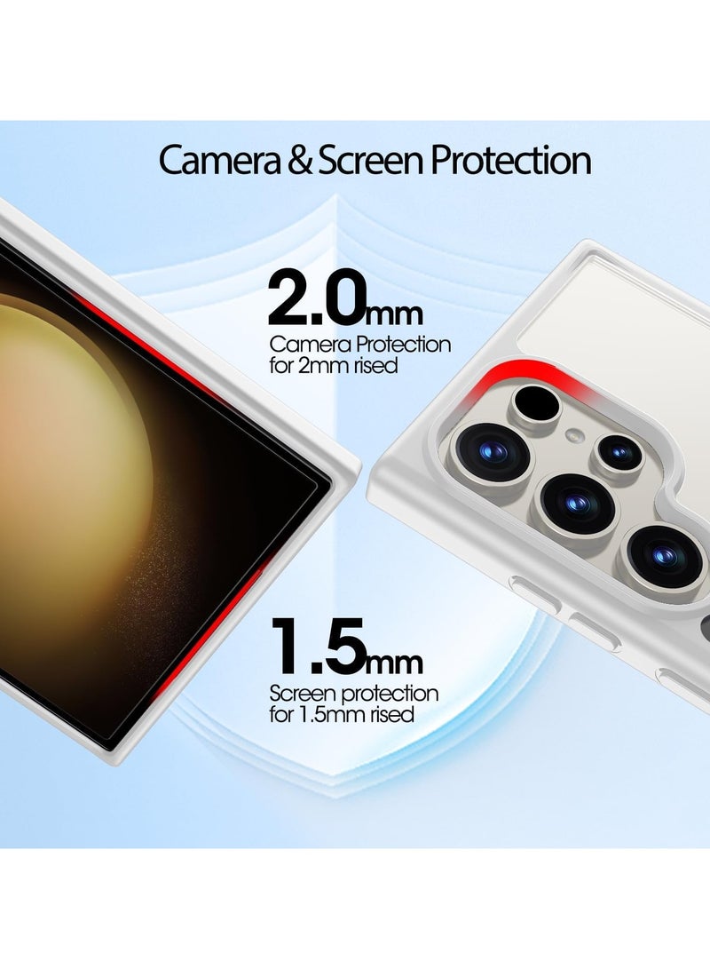 Magnetic Case for Samsung Galaxy S23 Ultra Case [Compatible with MagSafe] [Shockproof Military Grade], Transparent Back Slim Bumper Cover Phone Case Samsung S23 Ultra (white)  - Image 5