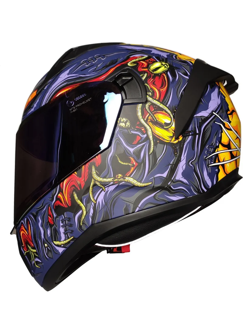 MTS -801 Snake Closed Helmet (Zombies Orange)