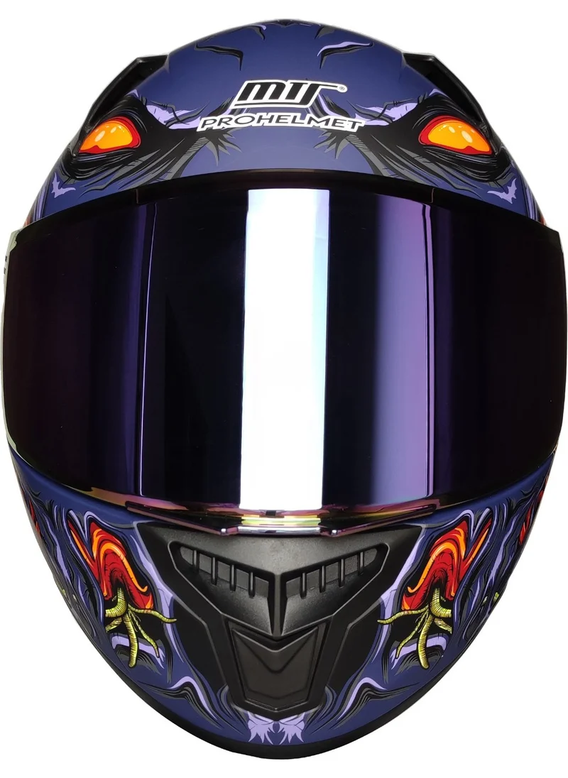 MTS -801 Snake Closed Helmet (Zombies Orange)