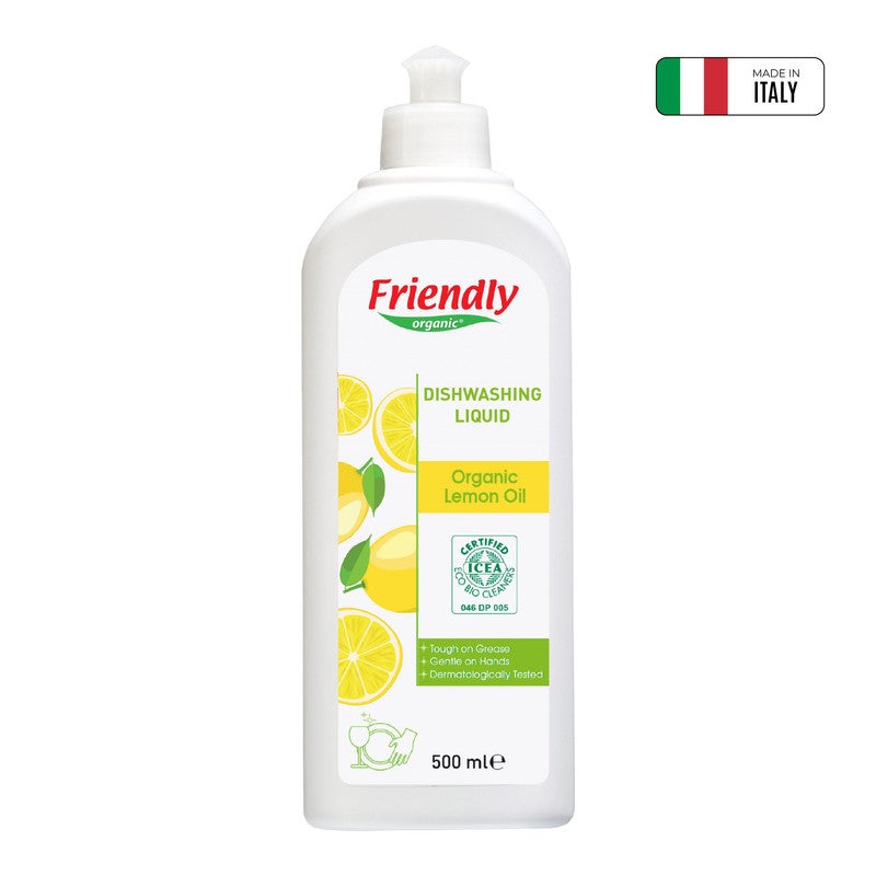 Friendly Organic 500ml Dishwashing Liquid, Lemon - Image 1