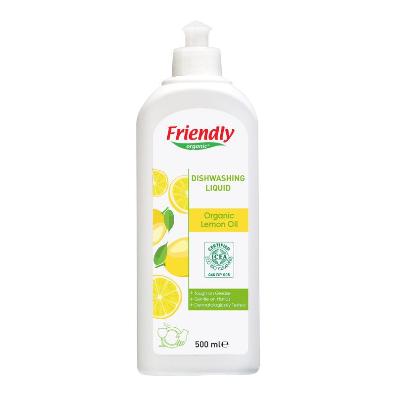 Friendly Organic 500ml Dishwashing Liquid, Lemon - Image 2