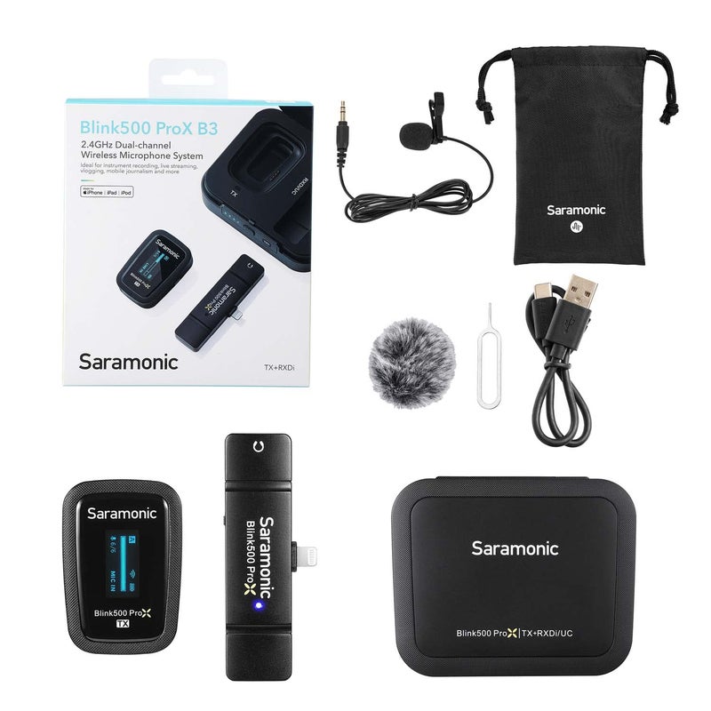 Saramonic Blink 500 Pro X B3 Wireless ClipOn Mic System with Lavalier Lightning Receiver for iPhone iPad with Lighting - Image 2