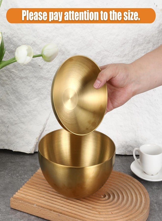 Xosjska Stainless Steel Mixing Bowls, Gold Salad Bowls, Decorative Esthetician Bowl for Mixing, Cooking, Baking, Prepping, 5.9 and 7.9 Inch(Gold) - Image 3