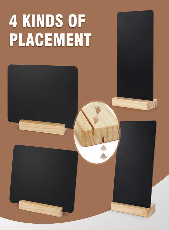 SELEAD Small Chalkboard Words Sign - 2 Pack 8x12 Inch Tabletop Decorative Chalk Board with Wooden Stand, Double-Sided Erasable Message Menu Board for Food, Store, Business, Wedding - Image 2