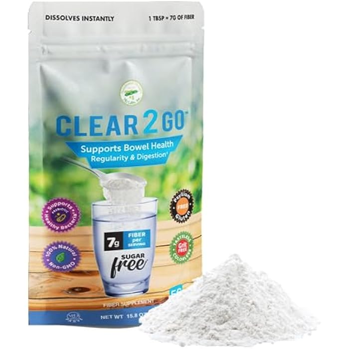 Nutritional Designs Prebiotic Fiber Supplement Powder - Inulin Soluble Fiber - All Natural Sugar & Gluten Free Dietary Fiber - Daily Fiber for Bowel Health Clear 2 Go - 15.8 Oz - Image 1