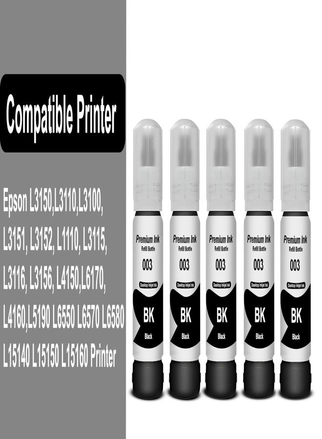 CANOFF 003 Ink for Epson L3110, L3150, L3250, L3252 L3115, L3116, L3101, L3210, L3215, L3216, L3151, L3152, L3156, L5190 Printer - Compatible Ink Bottle for Epson 003 (Black 5) - Image 2